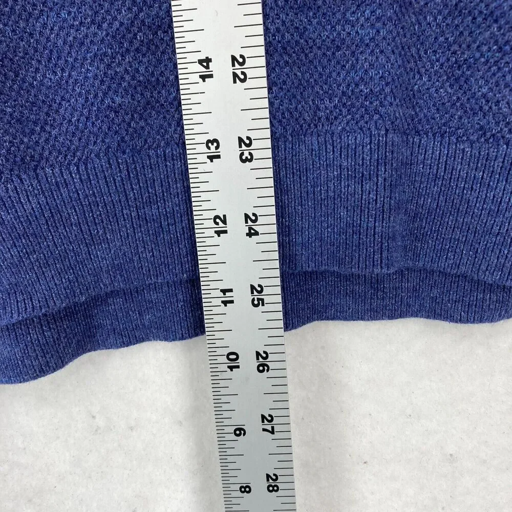Tommy Bahama Merino Wool Blend Quarter Zip Sweater Sweatshirt Mens Small Blue - Picture 8 of 13